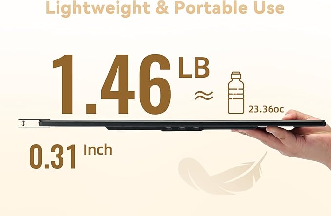 LOSC Portable Monitor for Laptop - 16" 1200P FHD Laptop Screen Extender 16:10 IPS Screen External Display with Stand Travel Monitor for PC Mac Phone Game Console
