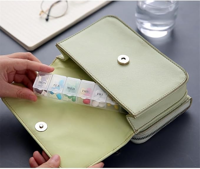 Weekly 7 Day Pill Organizer, Travel Pill Box, Pill case, Medicine Organizer, Pill Container, Pillbox 7 Day, Pill Dispenser, Medication Organizer, Pill Organizer Weekly
