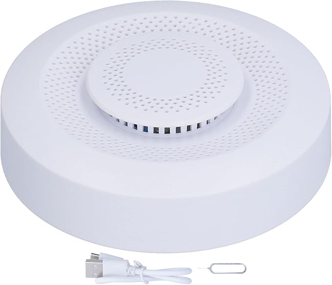Smart Air Quality Monitor WiFi Enabled VOC CO2 Temperature Humidity Detector for Home Office PVC 3.5 Inch