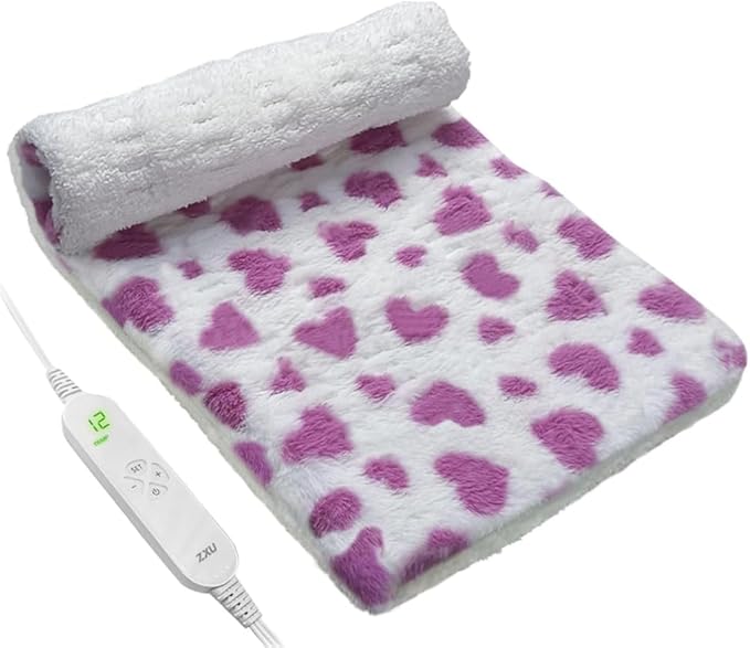 ZXU Heating Pad for Back Pain Relief, Ultra Soft Sherpa Heating Pad for Cramps Relief with 12 Heat Setting and Auto Shut Off Function, Moist Heat Option, Machine Washable, Stay on Electric Heated Pad