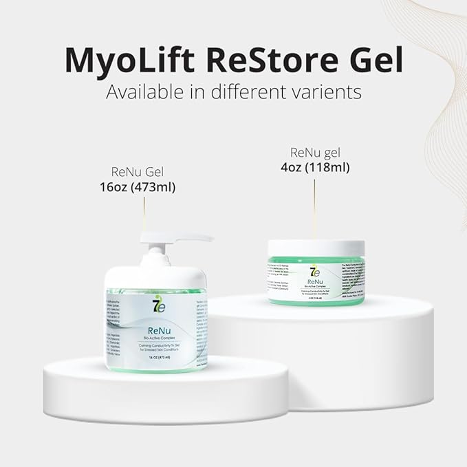 7eWellness Myolift ReNu Conductive Gel for Microcurrent, Renu Microcurrent Conductive Gel for Face Dry Skin (16oz / 473 ml)