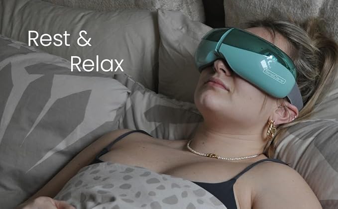 TensCare Oko – 3 in 1 Eye Massager with Heat, Compression and Vibration. Relieve Fatigued Eyes, Improve Sleep, Relieve Stress. Built in Speakers. Perfect for Travel and After Staring at Screens.