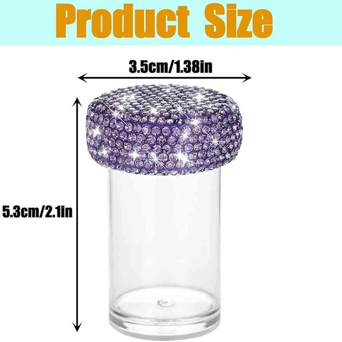 Bling Diamond Portable Waterproof Pill Case Medicine Dispenser Bottle Storage for Outdoor Camping Travel (Purple)