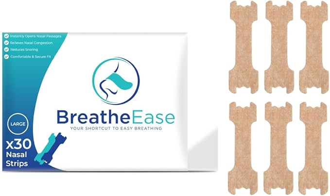 Nasal Strips 30 Pieces – Natural Breathing Aid for Easier Airflow, Comfortable Sleep & Sports Support – Non-Medicated, Gentle & Effective
