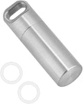 VGEBY Pills Holders, Single Chamber Stainless Steel Keychain Pills Case Survivals Pills Bottle Box Fob Organizer Container