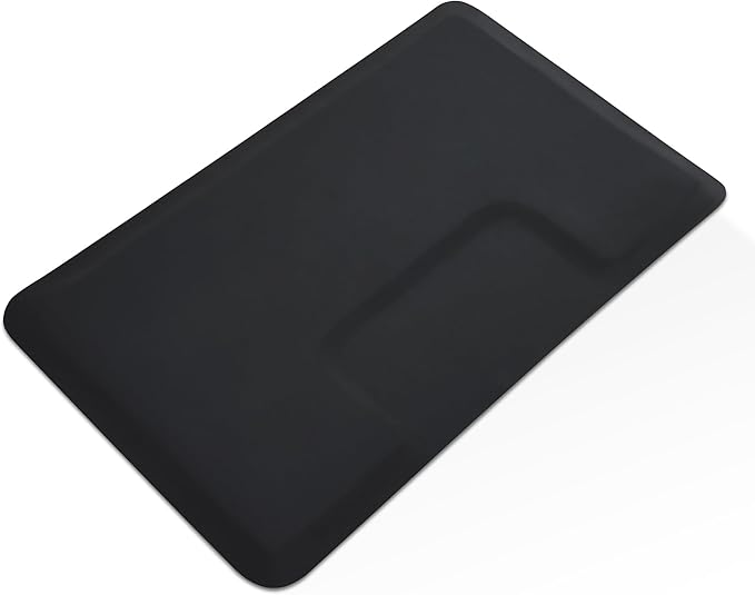 BarberPub 3 x 5 Feet Salon Floor Mat Anti Fatigue Barber Shop Chair Floor Mat for Hair Stylist Rectangle 1/2'' Thick 0040 Black