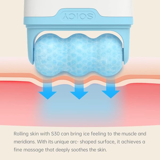 2-in-1 Ice Roller for Face Skin Care Tool Personal Skin Cooling Therapy Tools, Cold Facial Ice Massager for Eye Puffiness, Migraine, TMJ Pain Relief & Minor Injury (Pink)
