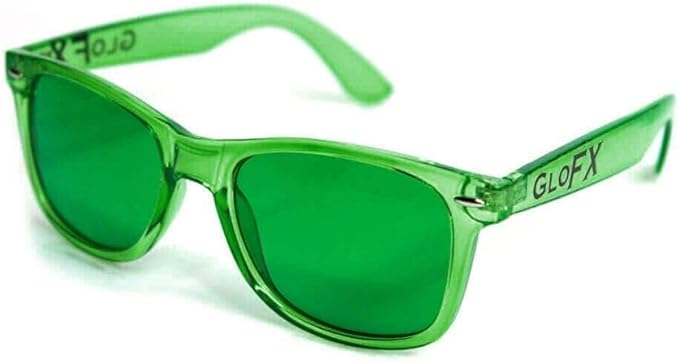 GloFX Green Color Therapy Mood Glasses Migraine Glasses Light Therapy Glasses Chromotherapy Green Colored Migraine Relief Lenses