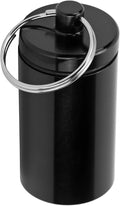 VBESTLIFE Keychain Pill Holder, Mini Portable Waterproof Aluminium Medicine Box Container Case Bottle for Outdoor Travel Camping