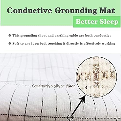 Grounding Sheets King Size Grounding Sheet with Grounding Wire 76 * 80 Inches Grounding Bed Sheets for Improve Sleeping (76x80Inch)