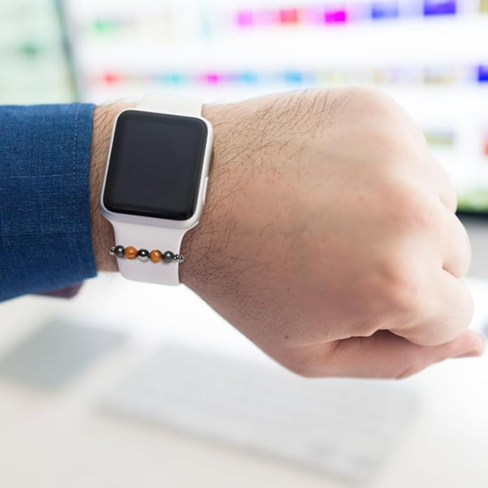 Shungite Smart Watch Band Bling Decor Charm | Compatible with Apple iWatch Galaxy Oculus | 38mm 40mm 41mm 42mm 44mm 45mm 49mm | Smartwatch Protection