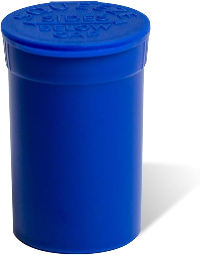 6 Dram Pop Top Bottles, Pill Storage Container, Multi-Color Pack, Airtight Seal, 720 Count (Blue)