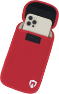 RadiArmor EMF Blocking Cell Phone Sleeve - EMF Blocking Pouch That Fits Most Cell Phones - Updated Version (Red, Large)