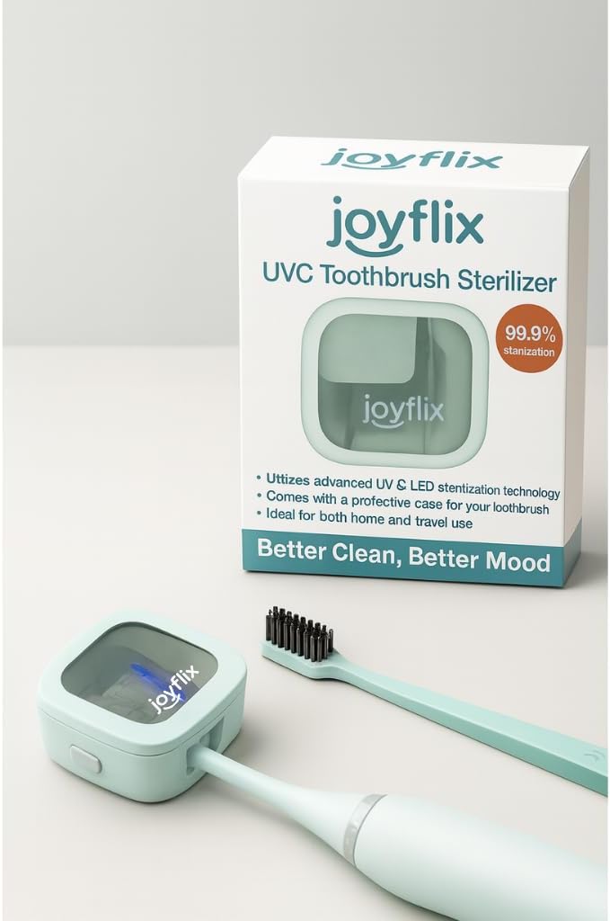 UV-C Toothbrush Sanitizer | Portable & Rechargeable | 99.9% Sanitization with Heating Function | Magnetic Mount, Travel-Friendly & Compact Design (White) (Pure White)