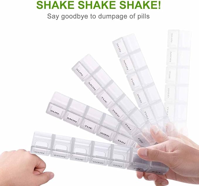 Pill Organizer Daily Case US Stock Weekly Portable Extra Large 7 Day Box Clear