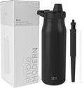 Simple Modern Filtered Water Bottle | Insulated Stainless-Steel Carbon Filter Travel Water Bottles | Reusable for Clean Drinking Water On The Go | 34oz, Midnight Black