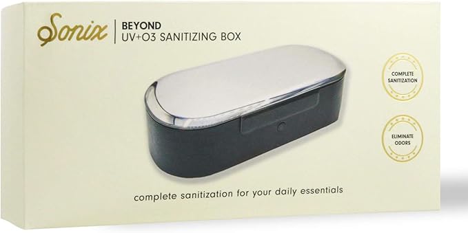 Sonix Beyond UV+O3 Sanitizer Box and Universal Charger UV and Ozone Disinfector for Phone, Mask, Makeup Brush, Nail Tool (Black Croc)