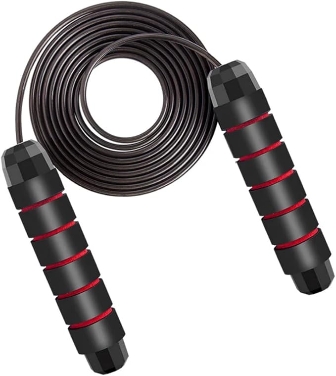 Adjustable Jump Rope for Fitness – Tangle-Free Speed Rope with Comfortable Foam Handles Detachable Metal Bar for Cardio, Weight Loss, Training & Home Workouts