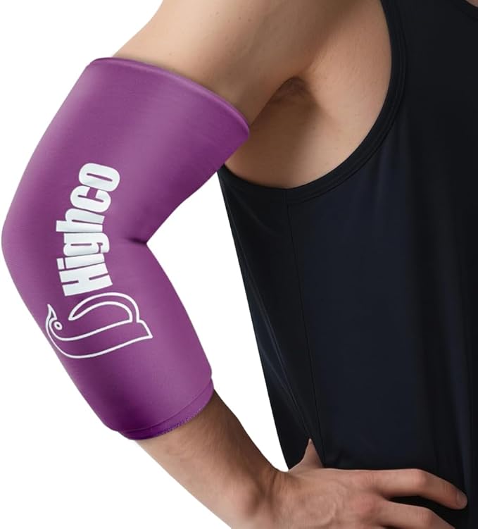 Pack of 1,Elbow Gel Ice Packs Freeze Sleeve for Injury Hot & Cold Compression,360° Coverage Ice Knee Sleeve Cold Wrap for Sprains, Arthritis, Elbow Pain, Tendonitis(Dark Purple, S)