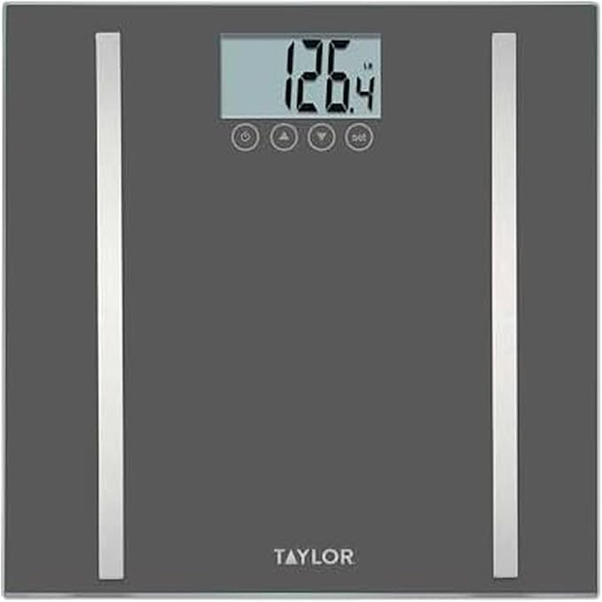 Taylor Digital Body Composition Scale, Bathroom Scale for Body Weight, Measures Body Fat, Body Water & Muscle Mass, 8 User Recognition, Normal & Athlete Modes, 400 lb Capacity, Black