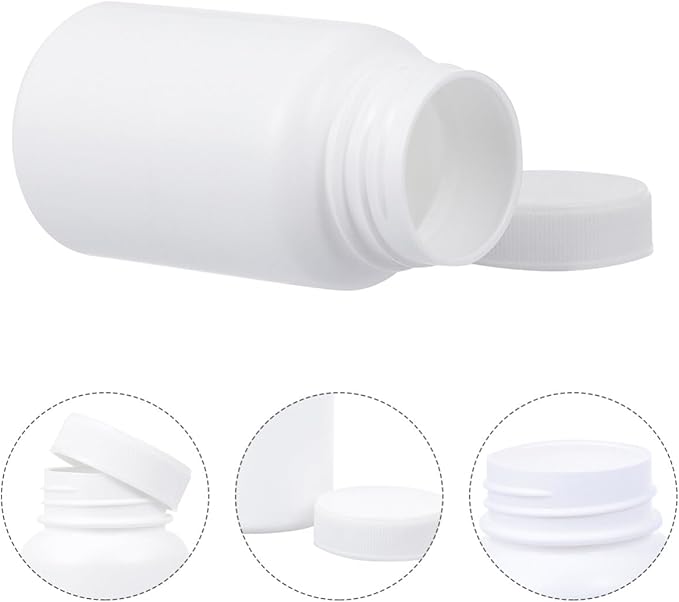 Lurrose 20Pcs 100Ml Portable Pill Bottles with Caps Moistureproof Lightweight Pharmaceutical Bottling for Travel and Home Pill Organizer