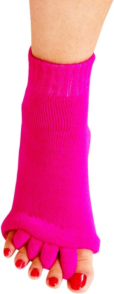 Yoga Sports GYM Five Toe Separator Socks Alignment Pain Health Massage Socks, Prevent Foot Cramps, One Pair