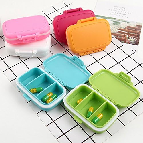 Portable 3 Slots Seal Folding Pill Cases Jewelry Candy Storage Box Vitamin Medicine Pill Box Case Container Wheat stalks