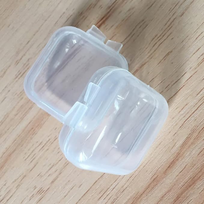 10 Pcs Mini Clear Plastic Boxes Transparent Pills Case Square Jewelry Bead Containers Empty Earplugs Box for Storage Small Items