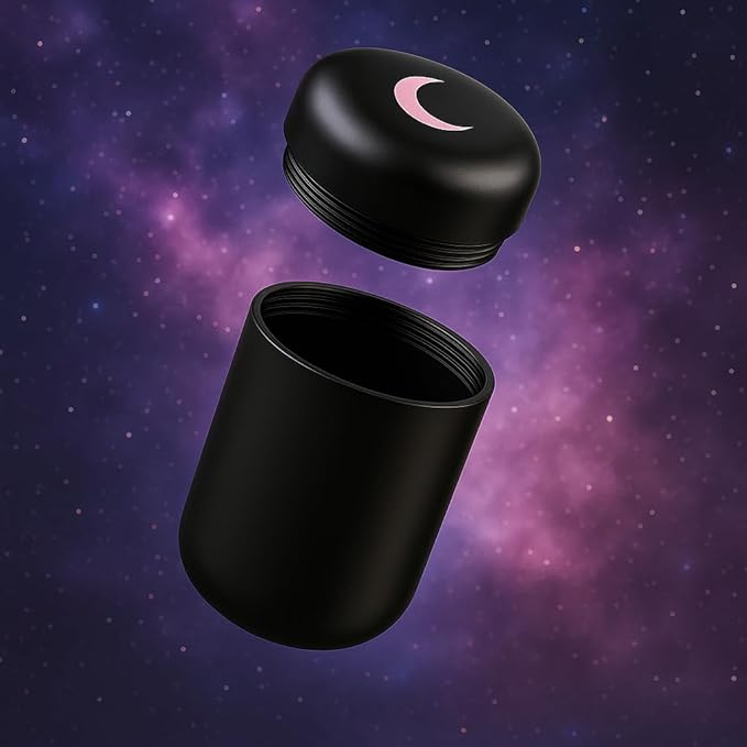Brando Moon Black Airtight Jar Storage Case Container Smell Proof - Multi-Use Portable Metal Spice Jar - Easy to Carry and Best Way to Preserve Coffee - 1.8 x 2.8”