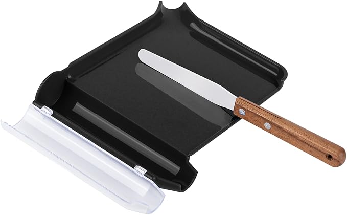 Medarchitect Right Hand Pill Counting Tray with Spatula (Black - Wood Handle)