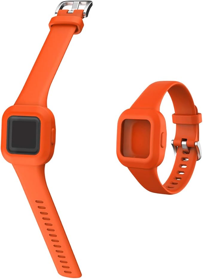 FitTurn Band Compatible with Garmin vivofit jr. 3 Bands Kids Replacement Accessory Soft Silicone Band 130-175mm Size for vivofit jr 3 Fitness Tracker Ages 4+ for Kids Wristbands (Tangerine)