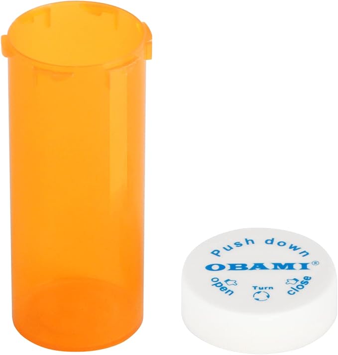 Plastic Medicine Pill Bottles with Child Resistant Caps - Push Down and Turn - Prescription Vial, Medicine Container, Pill Cases Dispenser Organizers (12pcs, 13 Dram)