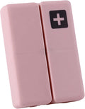 Daily Pill Organizer, 7 Compartments Portable Pill Case Travel Pill Organizer, Folding Design Pill Box (Pink)