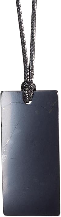 Shungite Pendant Necklace - Harmonizing Shield Defense - Wearable Shungite Crystal for Stress Down and Vitality Up - Shungites Stones from Russian Mine