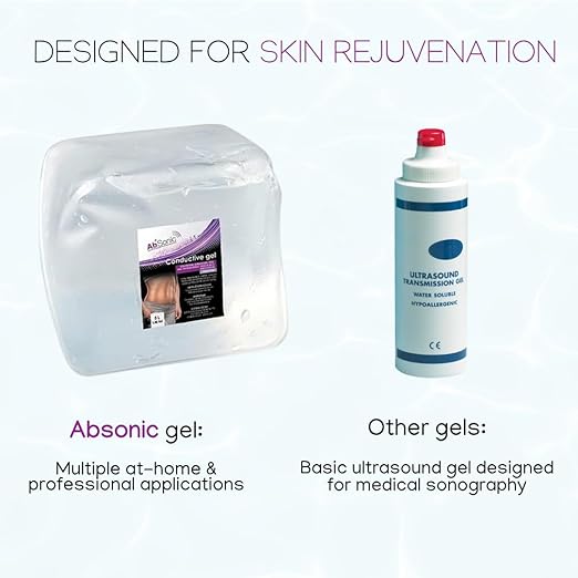 Absonic Clear Conductive Gel for Ultrasound, Cavitation Machine, Laser Hair Removal & RF Devices – Body Sculpting Gel 5 Liter (1.3 Gallon) Bulk Refill – Paraben-Free, Hypoallergenic