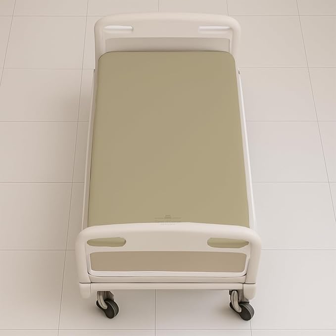1 Pack Fitted Hospital Bed Sheets - Soft Microfiber Hospital Fitted Sheet - Hospital Bed Fitted Sheets (Beige, 36" x 84" x 12")
