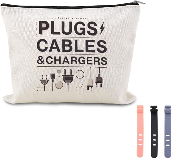 Charging Cable Organizer Pouch Bag Travel Elastic Silicone Cable Straps Cord Organizer Anti Loss Portable Earphone Plug Charger Storage Bag Data Cables Protector Cover Charge Cord Tie Wraps Protection