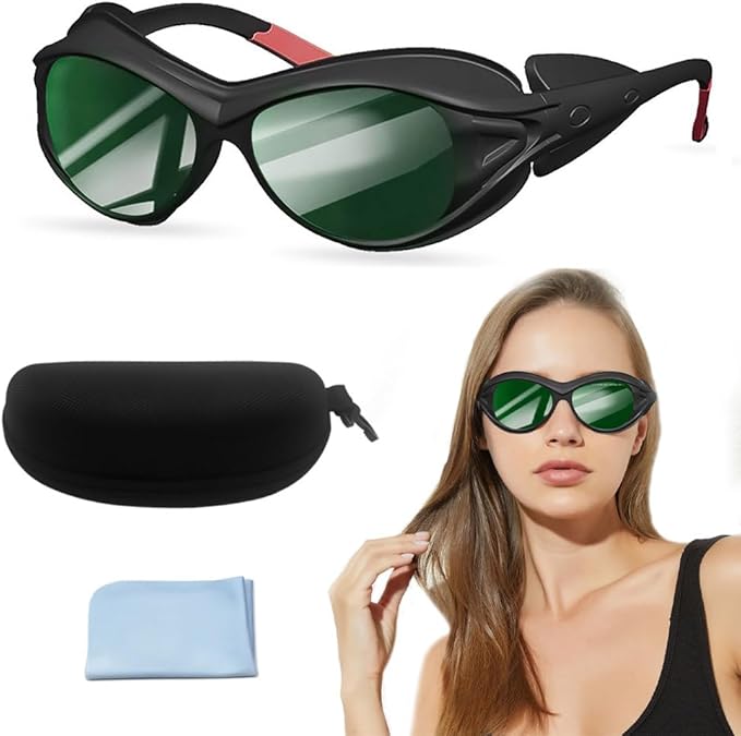 mozeeda Red Light Therapy Glasses, Laser Hair Removal Glasses, IPL Laser Safety Glasses 190-450nm&560-2000nm, Eyes Protection for Tanning Goggles and Red Light Therapy