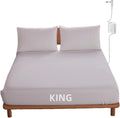OKOHEY Grounding Fitted Sheets with 15ft Earthing Cord, King Size, 90% Organic Cotton + 10% Silver Fiber, Soft & Breathable Grounded Sheet for Better Sleep and Enhanced Wellness, White