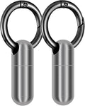 2PCS Micro Keychain Pill Holder, Portable Mini Size Titanium Alloy Pill Box Case, Waterproof & Lightweight Keychain Pill Container for Emergency Outdoor Travel Camping