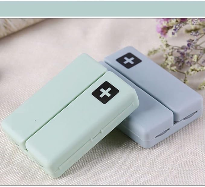 2PCS Travel Pill Box, 7 Compartments Portable Pill case Travel Pill Box,Cute Pill Organizer, Magnetic Folding Small Pill Case, Portable Medicine Organizer for Purse,