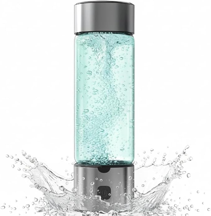Portable Hydrogen Water Bottle, Hydrogen-Rich Water Generator, 3-Min 1700ppb, Dual Modes (Hydrogen & Cleaning), Food-Grade Glass, Rechargeable Hydrogen Water Maker for Daily Healthy Hydration
