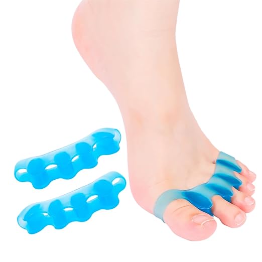 2PCS Toe Spacers for Women and Men, Toe Separators for Pedicure, Bunion Corrector, Hammer Toe Straightener, Plantar Fasciitis, Toe Spreaders for Foot Pain Relief and Foot Health. (2, Blue)