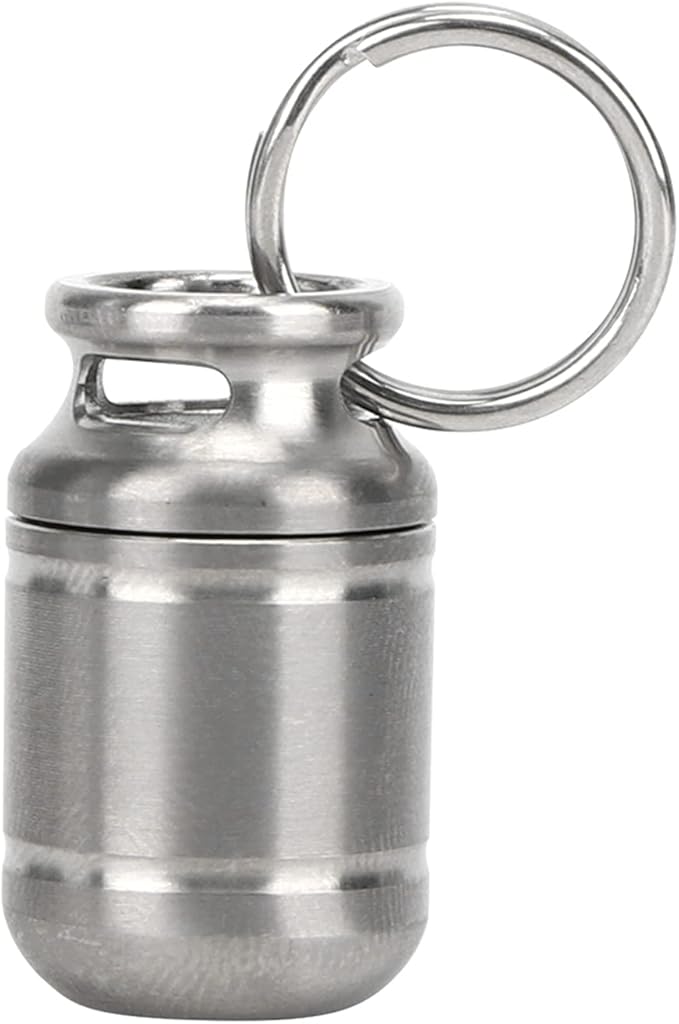Pill Cases, Portable Alloy Medicine Holder Heat Resistant Waterproof Warehouse Mini Pill Storage Bottle(Small) Pill Container Pill Holder Keychain Small