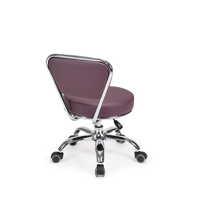 MAYAKOBA Dayton Pedicure Stool (Burgundy) Pneumatic, Adjustable Height, Perfect for Nail Salon, Pedicure spa