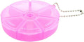 uxcell Round Shaped Medicine Pill 7 Slots Organizer Box Case Container Fuchsia