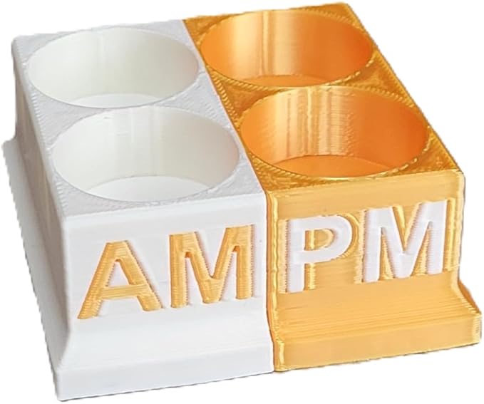 Znet3D Eye Drops Bottle Organizer & Tracker – AM/PM 4-Slot (White/Gold)