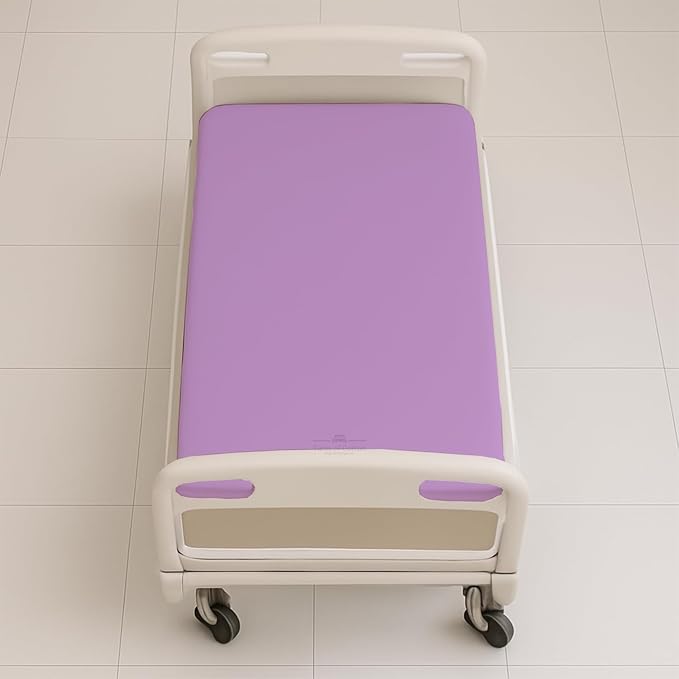 6 Pack Fitted Hospital Bed Sheets - Soft Microfiber Hospital Fitted Sheet - Hospital Bed Fitted Sheets (Lavender, 36" x 84" x 12")