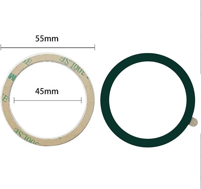 TENOC Universal Metal Ring Sticker for Magnetic Charger Compatible with iPhone/Samsung/Android All Cellphones, Magnetic Mount/Phone Holder Conversion Accessories, 3Pcs, Dark Green