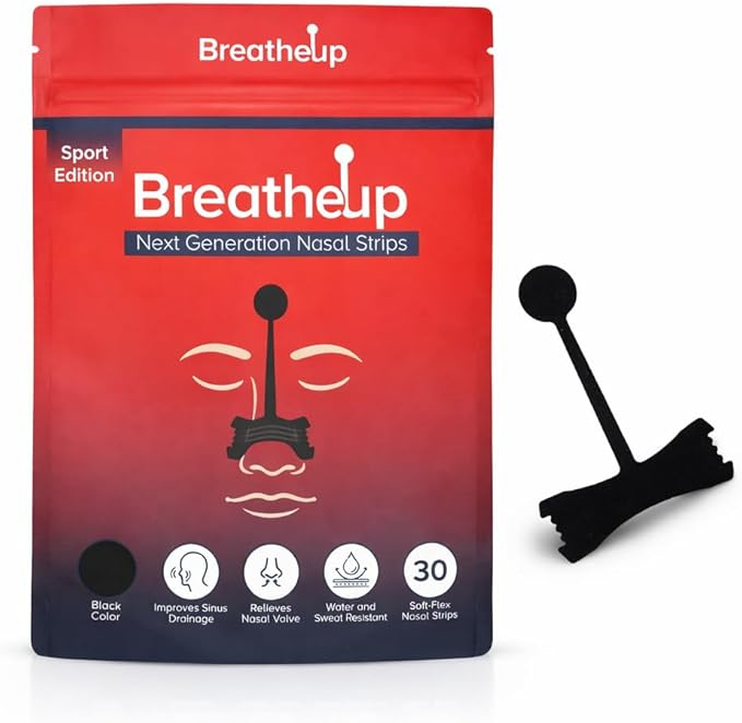 Next Generation Nasal Strips, Soft-Flex Material, Water Resistant, Drug-Free, 30 Count (Black Strips- Sport Edition)